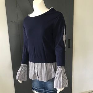 Sweater with attached blouse